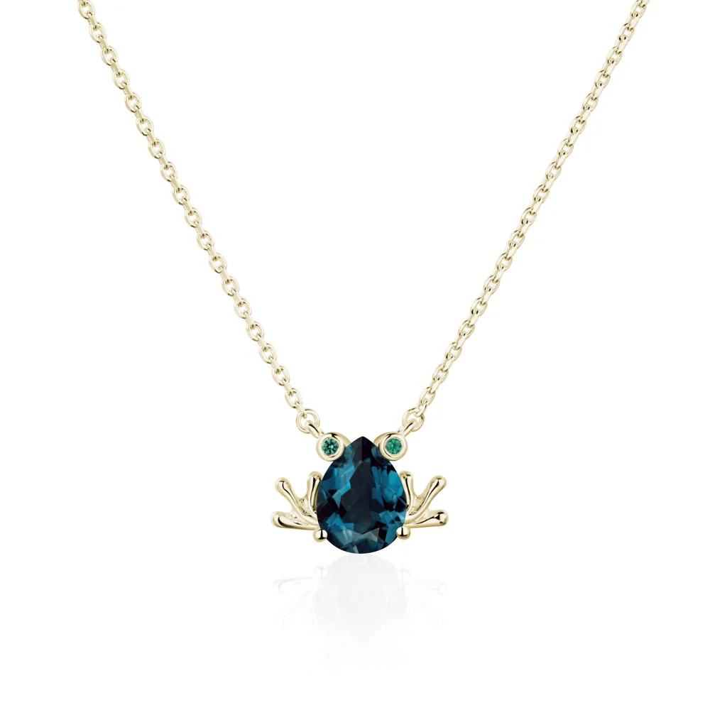 London Blue Topaz Frog Necklace - Image 4