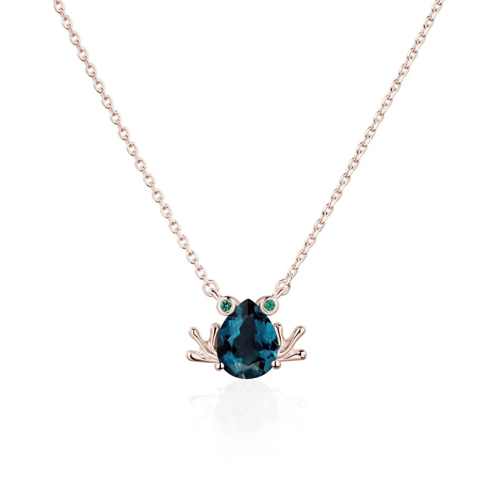 London Blue Topaz Frog Necklace - Image 5
