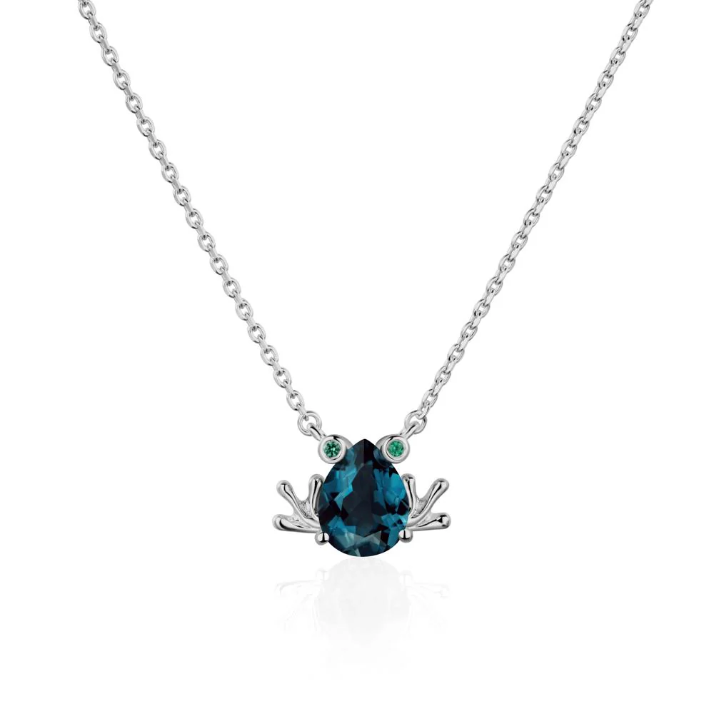London Blue Topaz Frog Necklace - Image 6