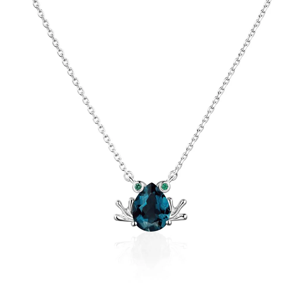 London Blue Topaz Frog Necklace - Image 7