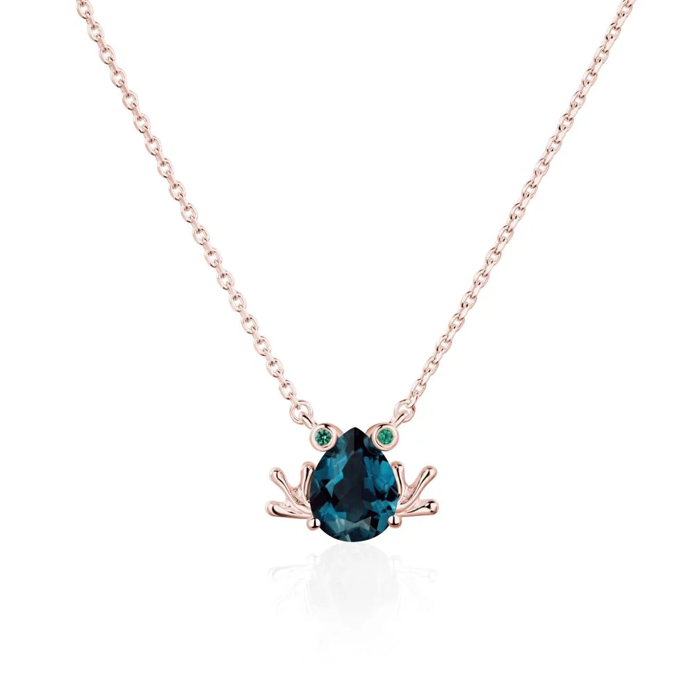 London Blue Topaz Frog Necklace - Image 9