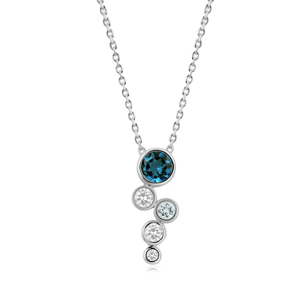 London Blue Topaz Graduated Drop Pendant