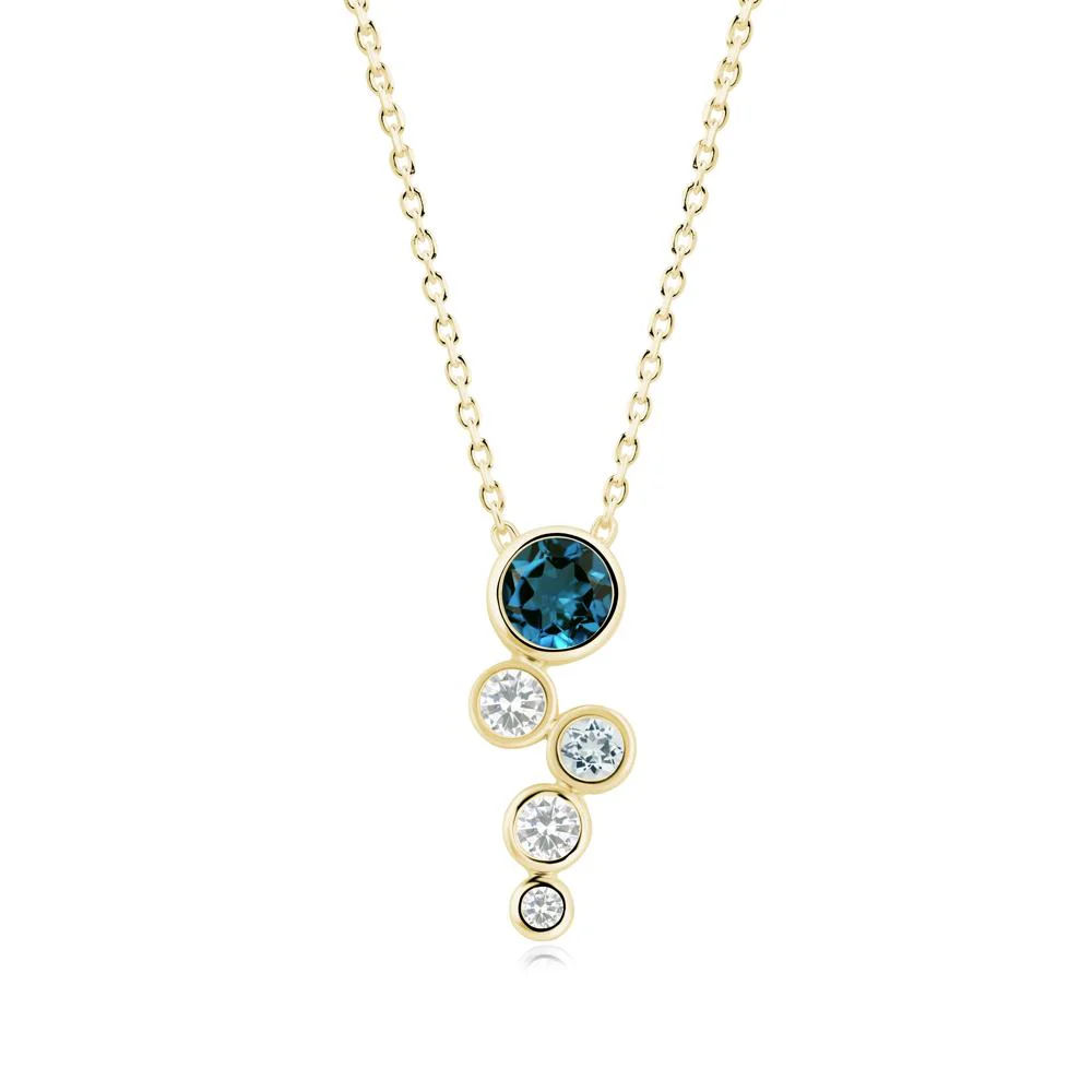 London Blue Topaz Graduated Drop Pendant - Image 2