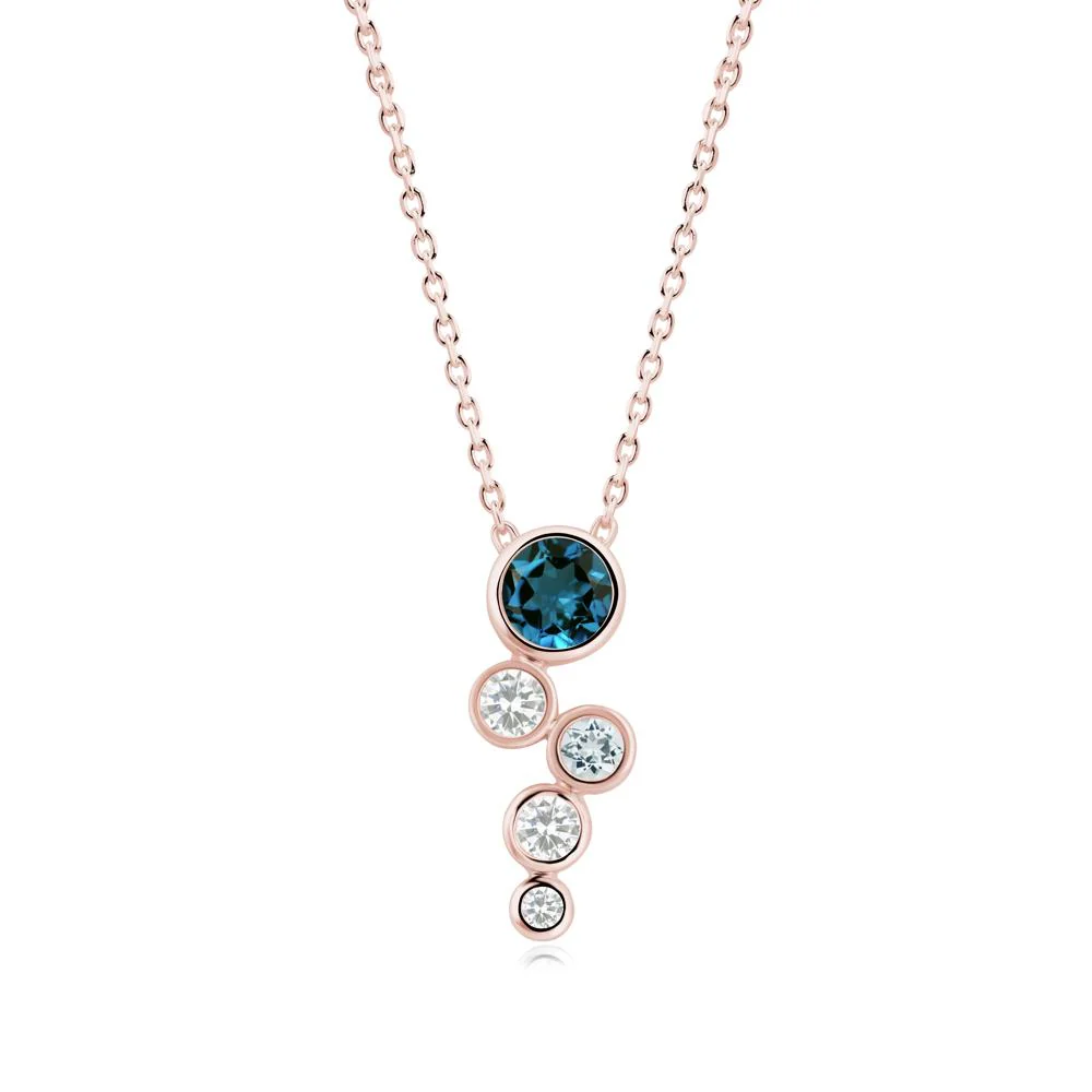 London Blue Topaz Graduated Drop Pendant - Image 3