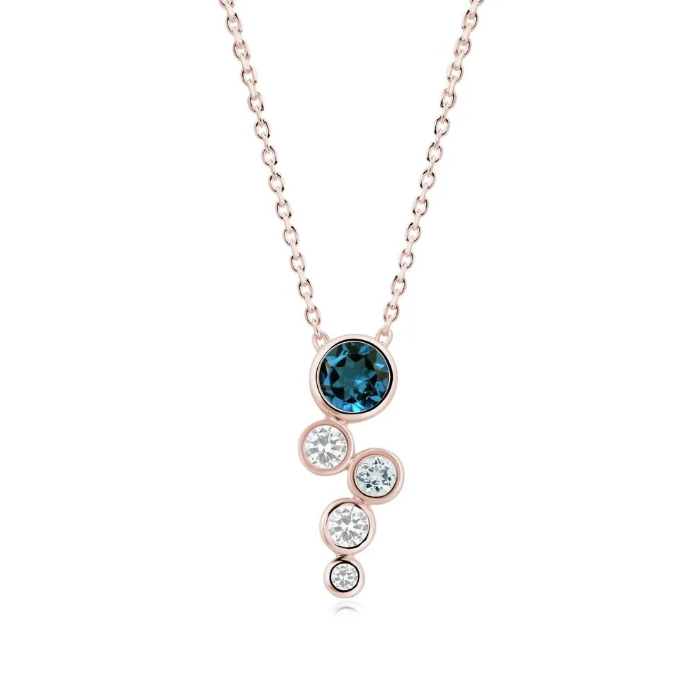 London Blue Topaz Graduated Drop Pendant - Image 5