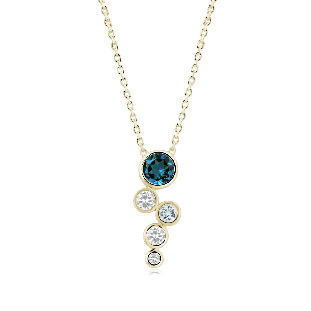 London Blue Topaz Graduated Drop Pendant - Image 6
