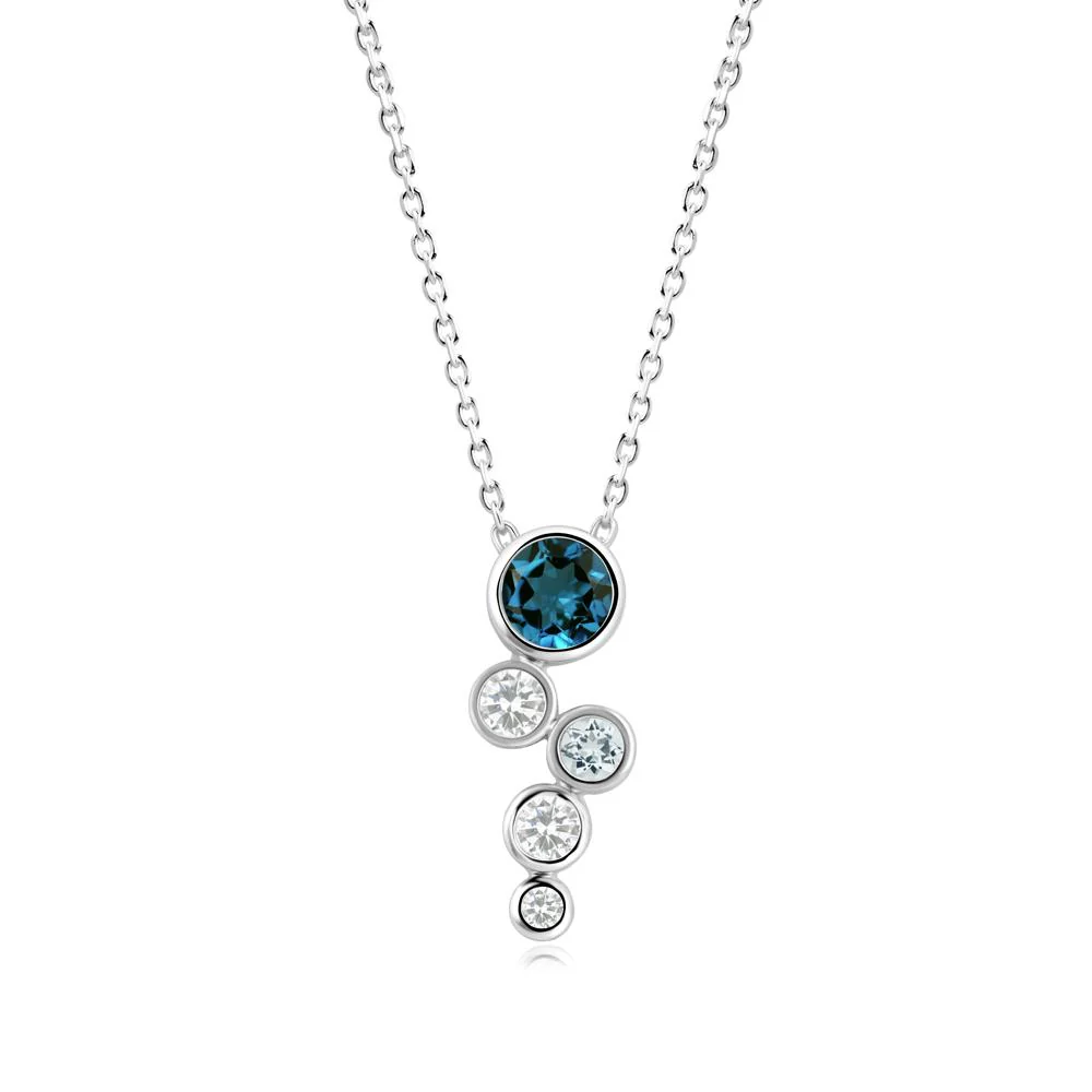 London Blue Topaz Graduated Drop Pendant - Image 7