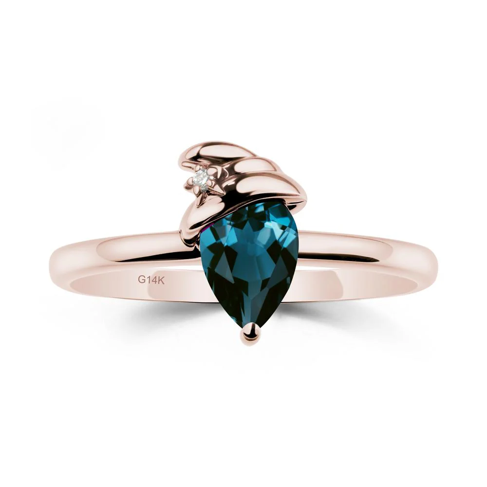 London Blue Topaz Halloween Witch Hat Ring - Image 2