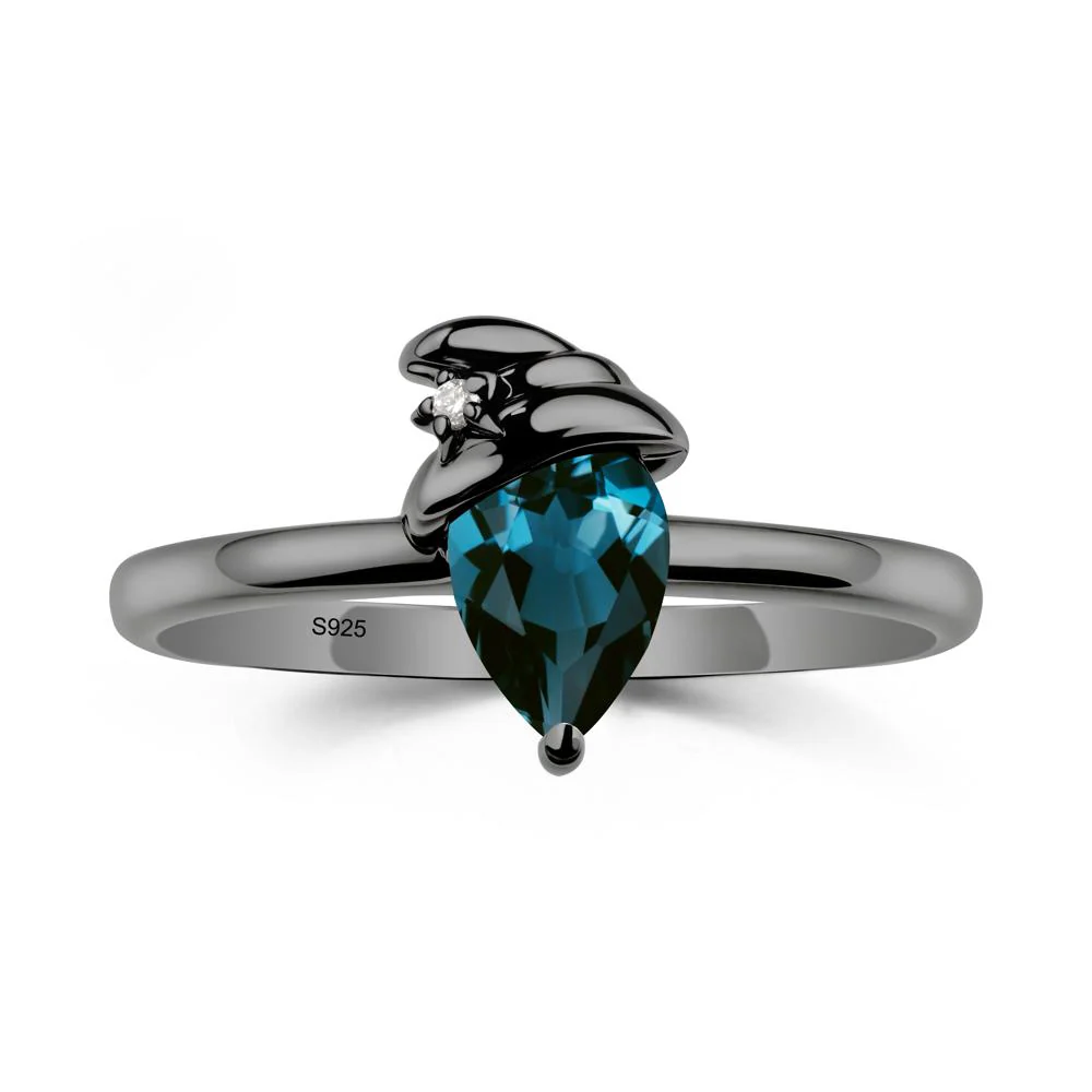 London Blue Topaz Halloween Witch Hat Ring - Image 7