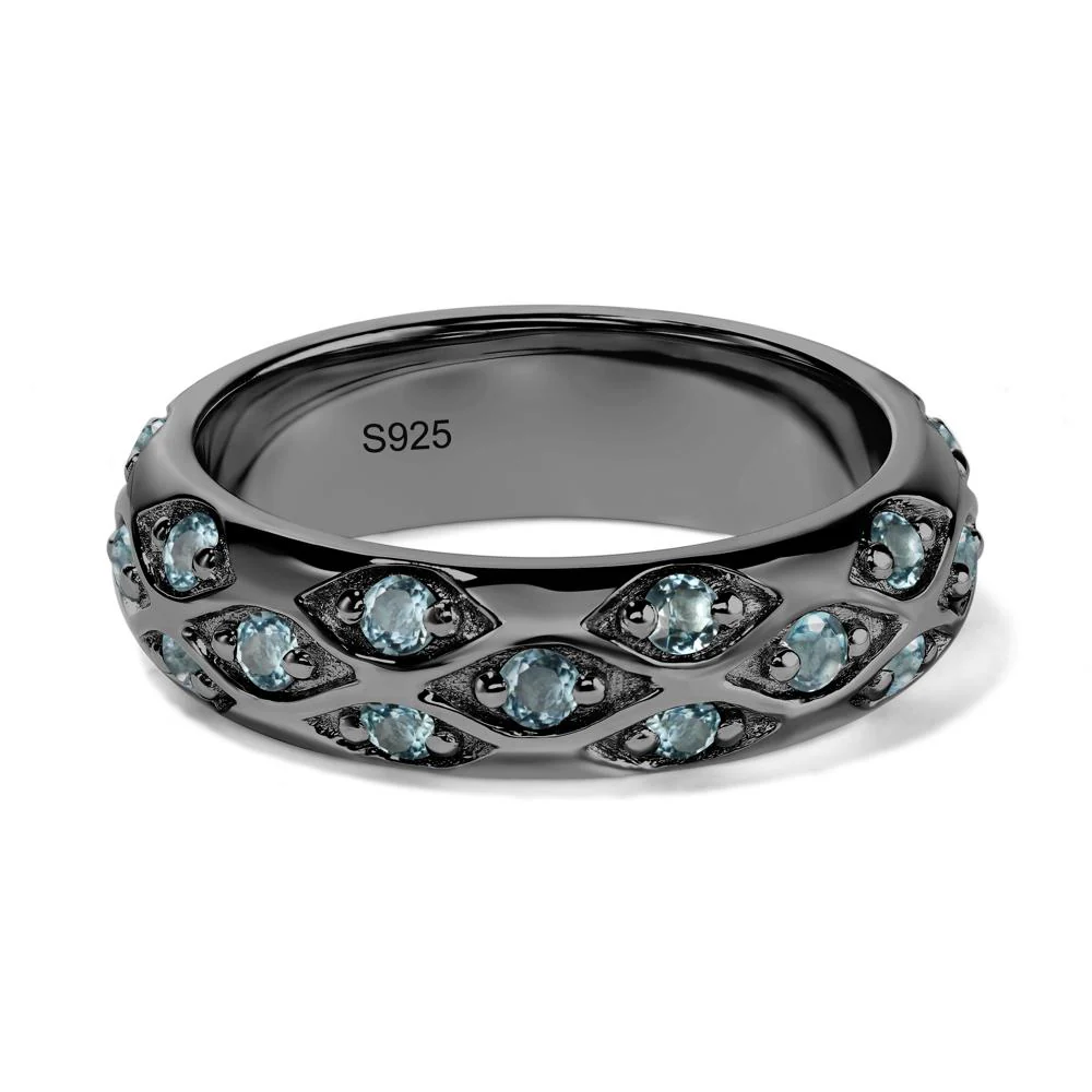 London Blue Topaz Wide Band Ring - Image 3