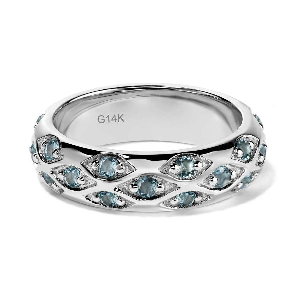 London Blue Topaz Wide Band Ring - Image 4