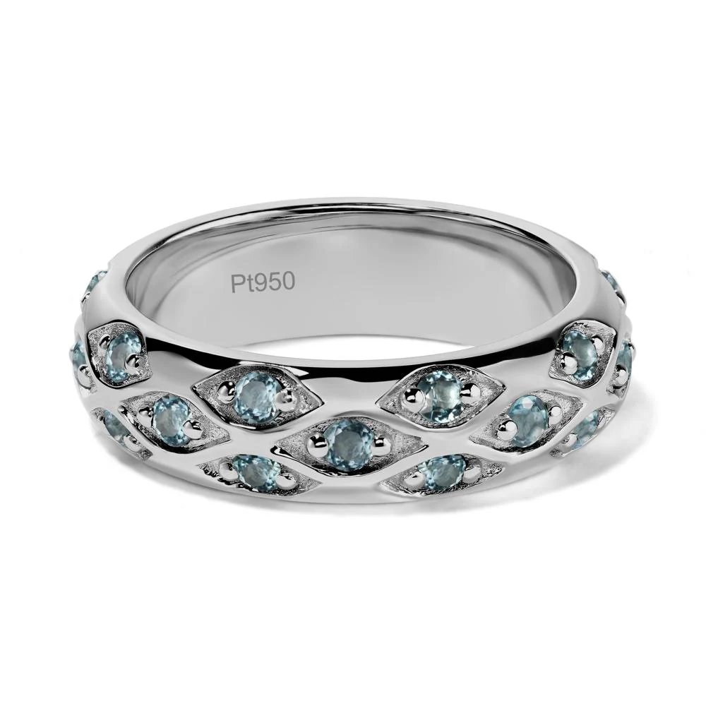 London Blue Topaz Wide Band Ring - Image 6