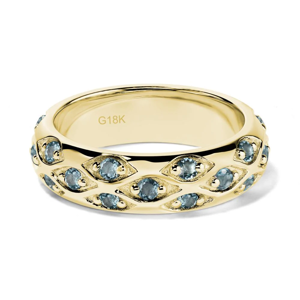 London Blue Topaz Wide Band Ring - Image 8