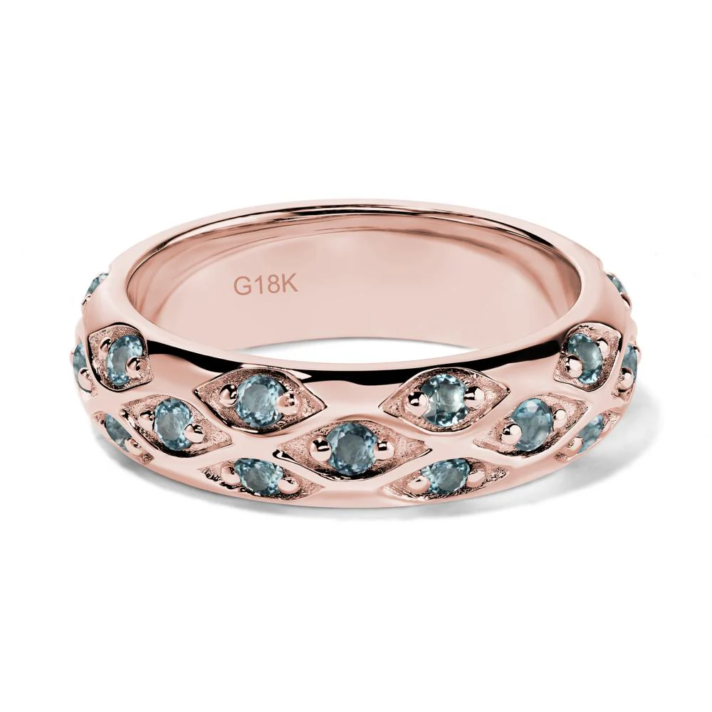 London Blue Topaz Wide Band Ring - Image 9
