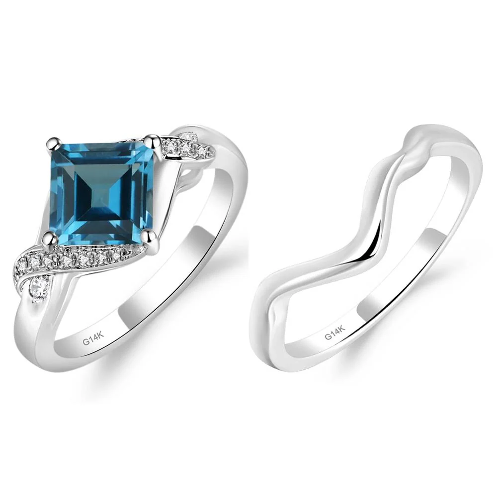 London Blue Topaz Twisted Promise Ring - Image 13