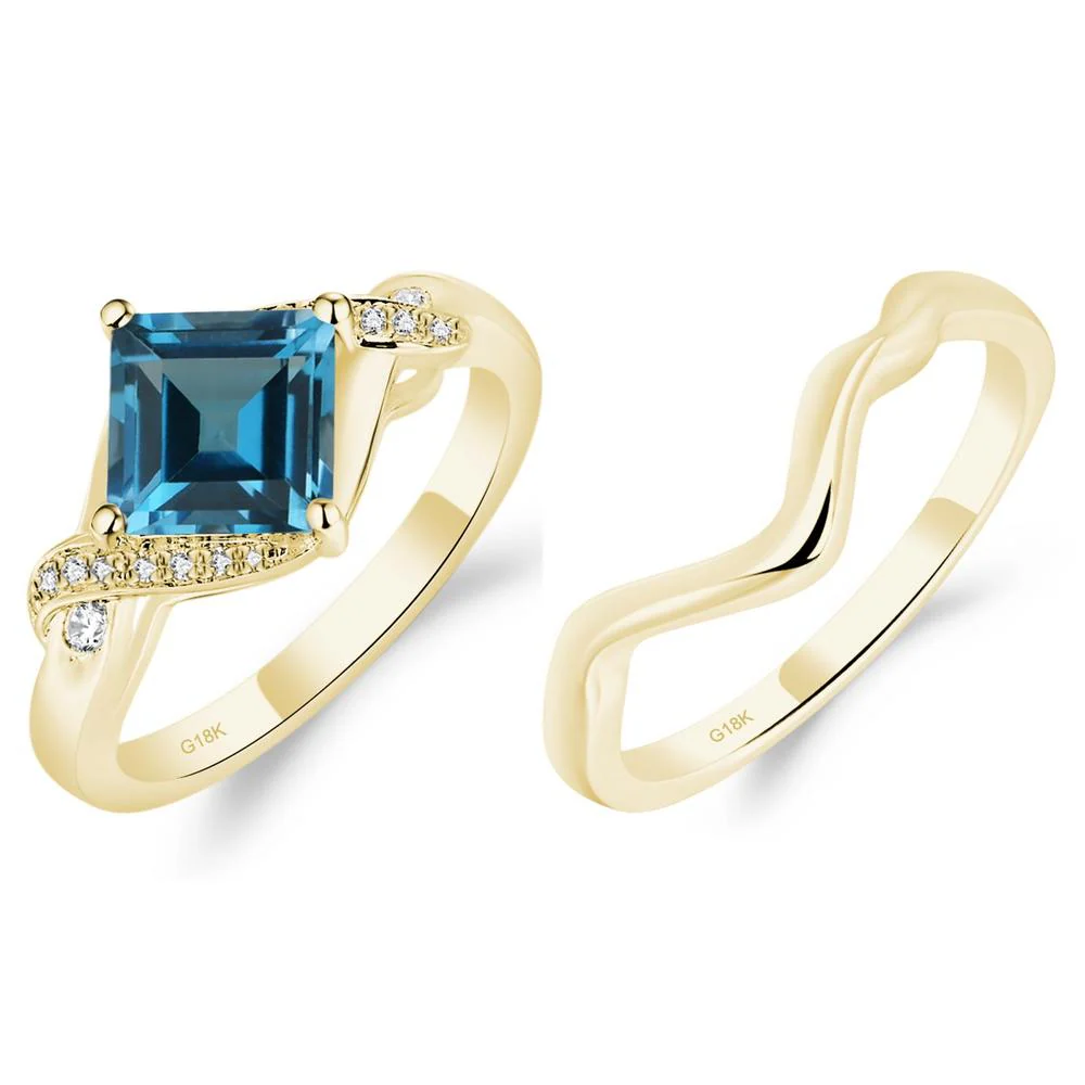 London Blue Topaz Twisted Promise Ring - Image 15