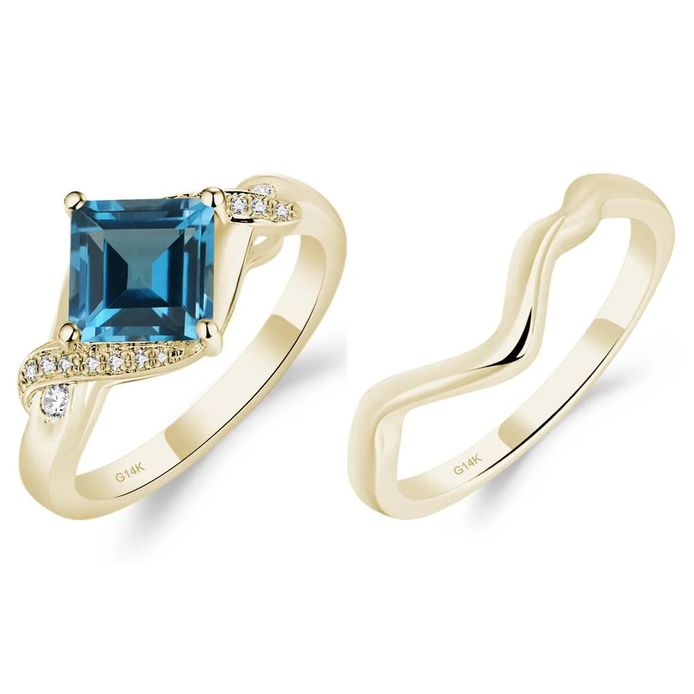 London Blue Topaz Twisted Promise Ring - Image 19