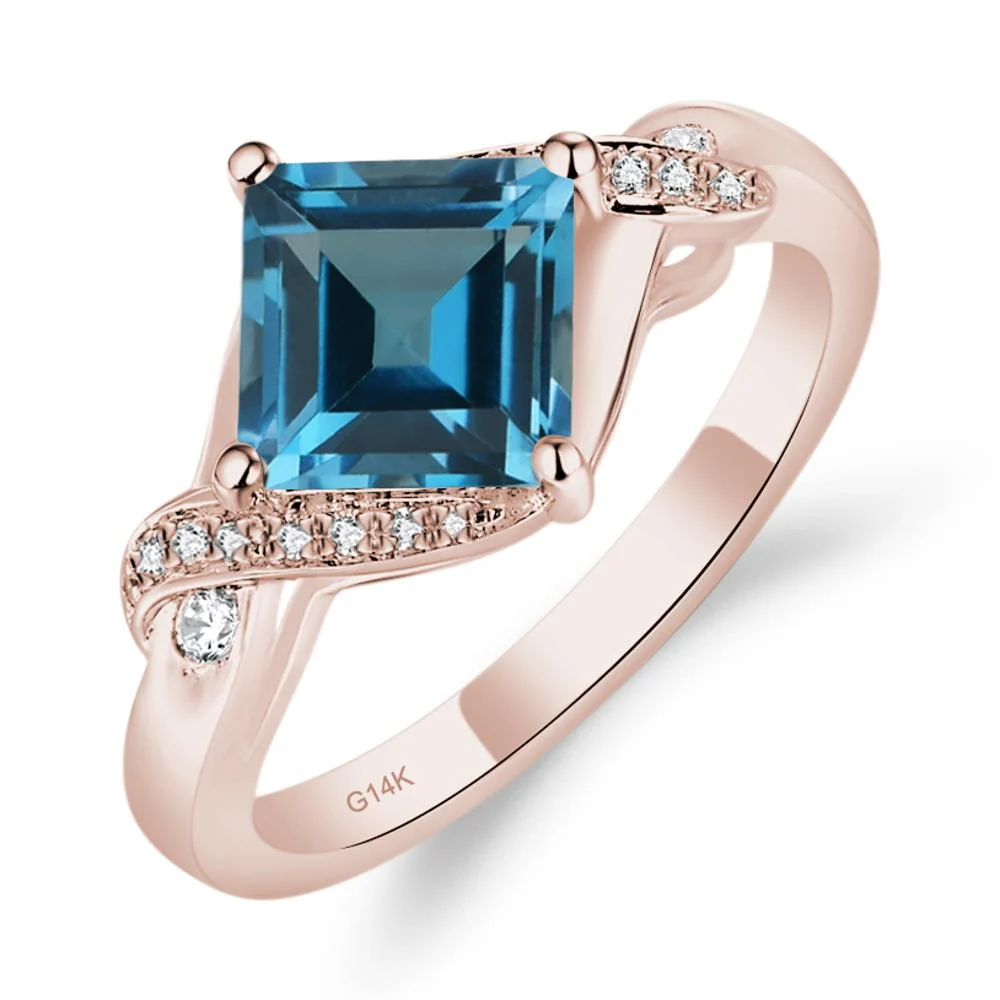London Blue Topaz Twisted Promise Ring - Image 7