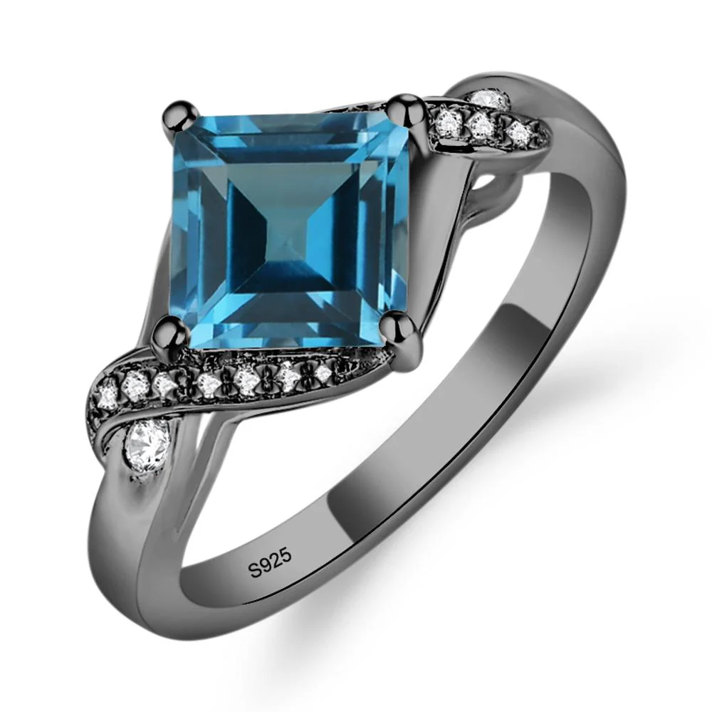 London Blue Topaz Twisted Promise Ring - Image 8