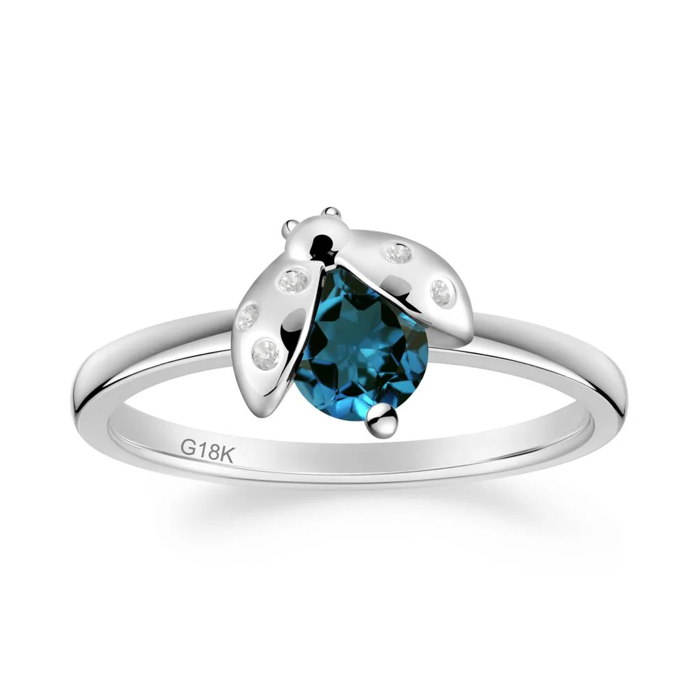 London Blue Topaz Ladybug Ring - Image 2