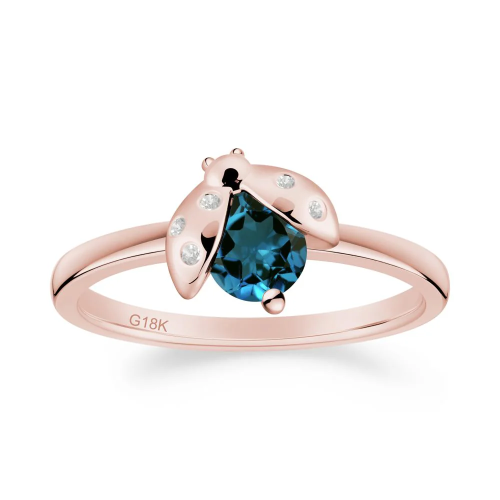 London Blue Topaz Ladybug Ring - Image 3