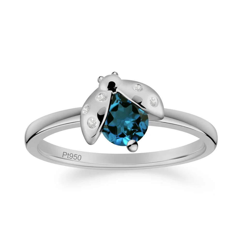 London Blue Topaz Ladybug Ring - Image 4