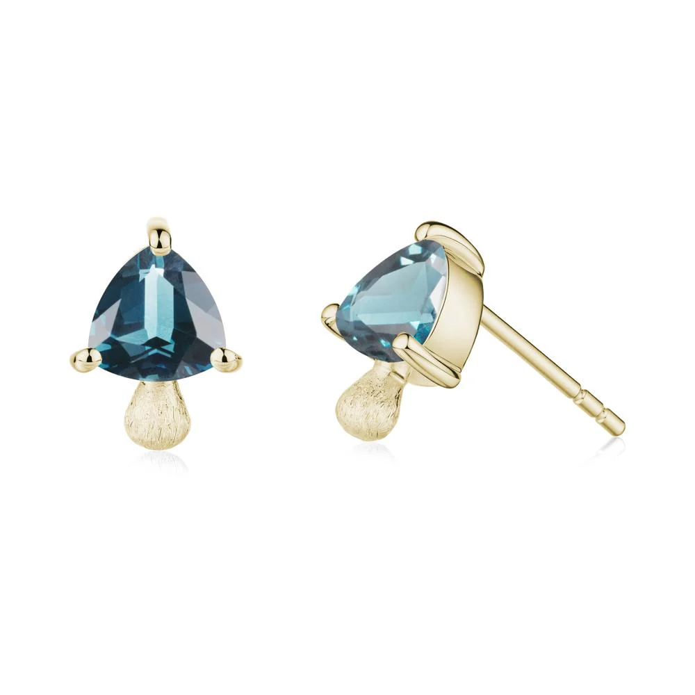 London Blue Topaz Mini Mushroom Stud Earrings