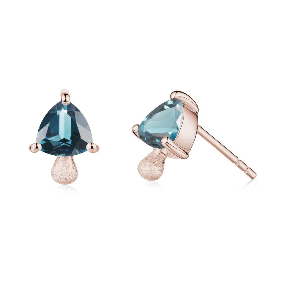 London Blue Topaz Mini Mushroom Stud Earrings - Image 2