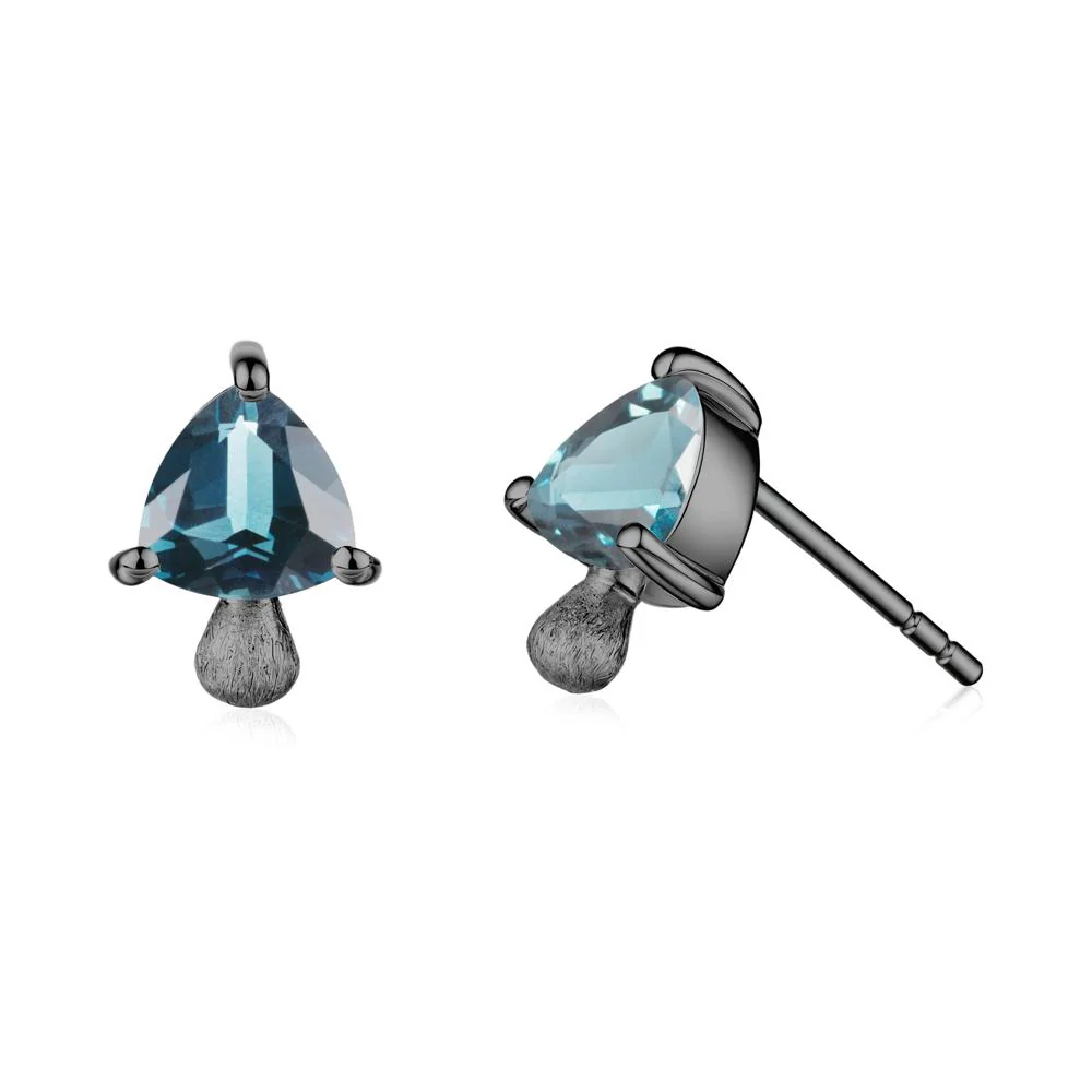 London Blue Topaz Mini Mushroom Stud Earrings - Image 3