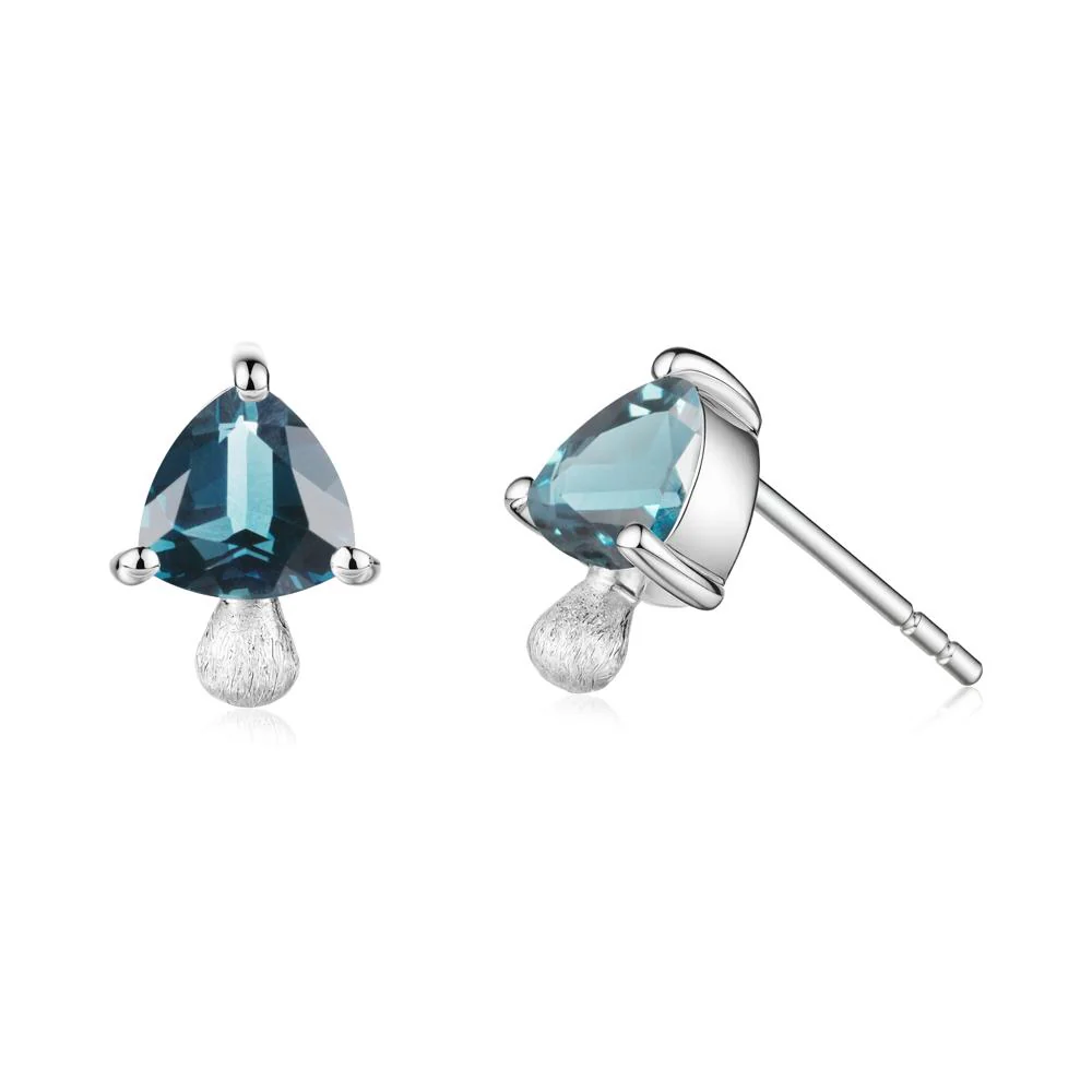 London Blue Topaz Mini Mushroom Stud Earrings - Image 4