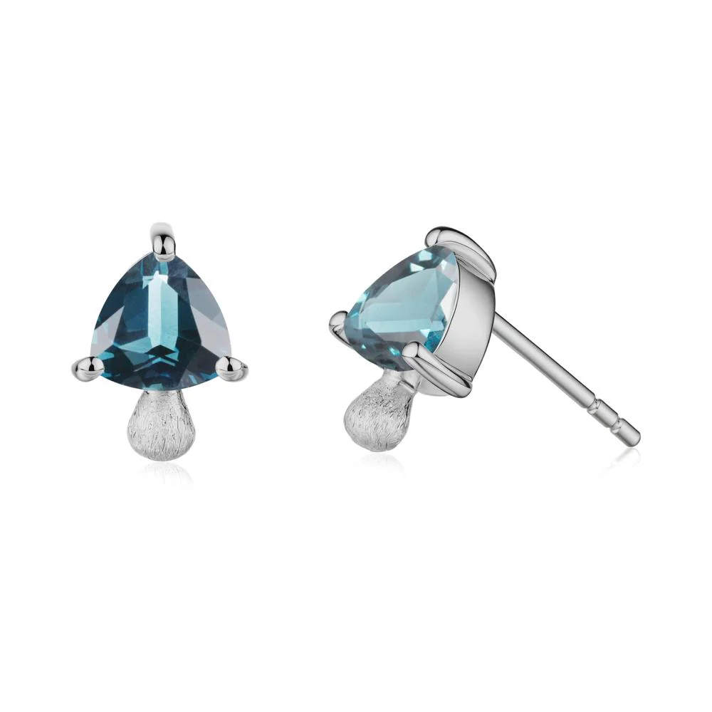 London Blue Topaz Mini Mushroom Stud Earrings - Image 9