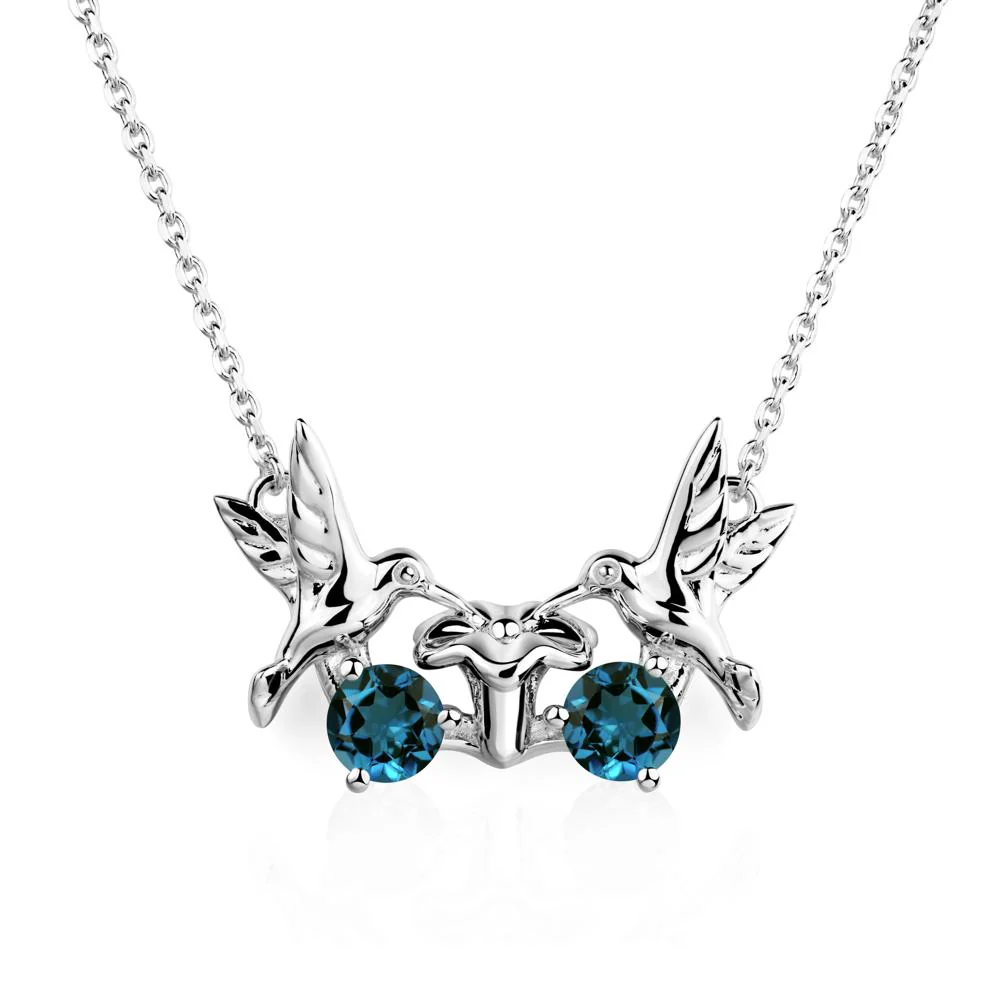 London Blue Topaz Necklace Hummingbird - Image 3