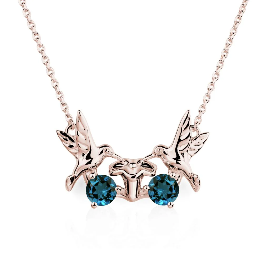 London Blue Topaz Necklace Hummingbird - Image 5