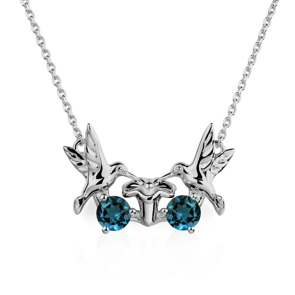 London Blue Topaz Necklace Hummingbird - Image 6