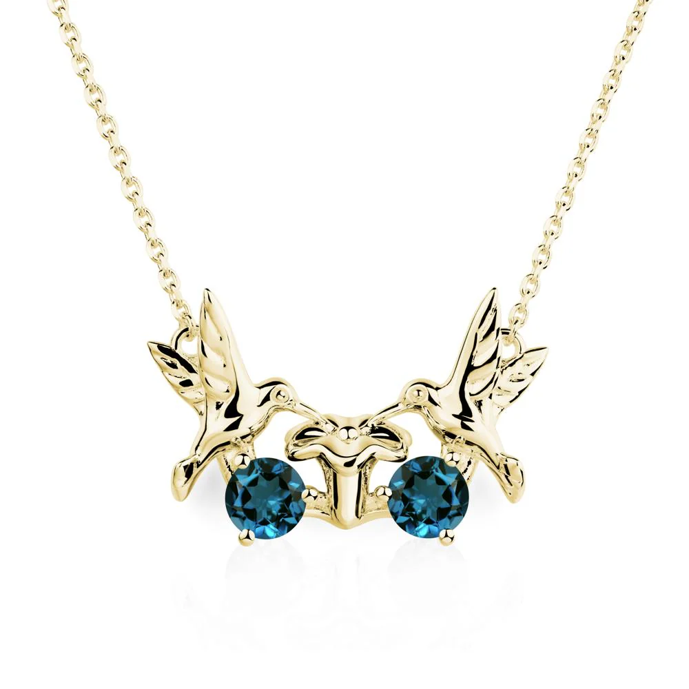 London Blue Topaz Necklace Hummingbird - Image 8
