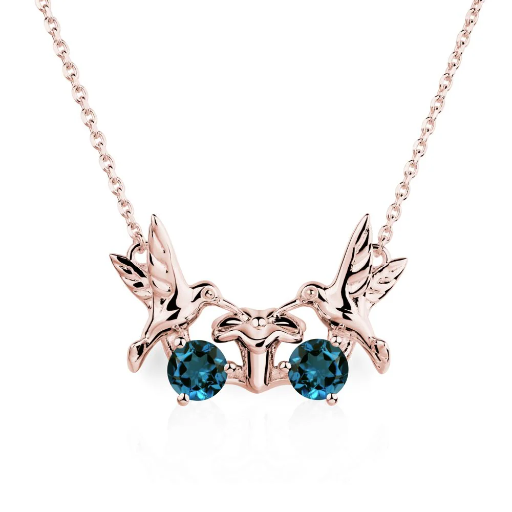 London Blue Topaz Necklace Hummingbird - Image 9