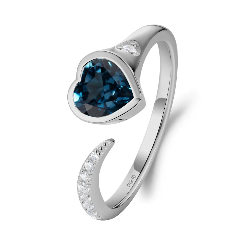 London Blue Topaz Open Engagement Ring - Image 2