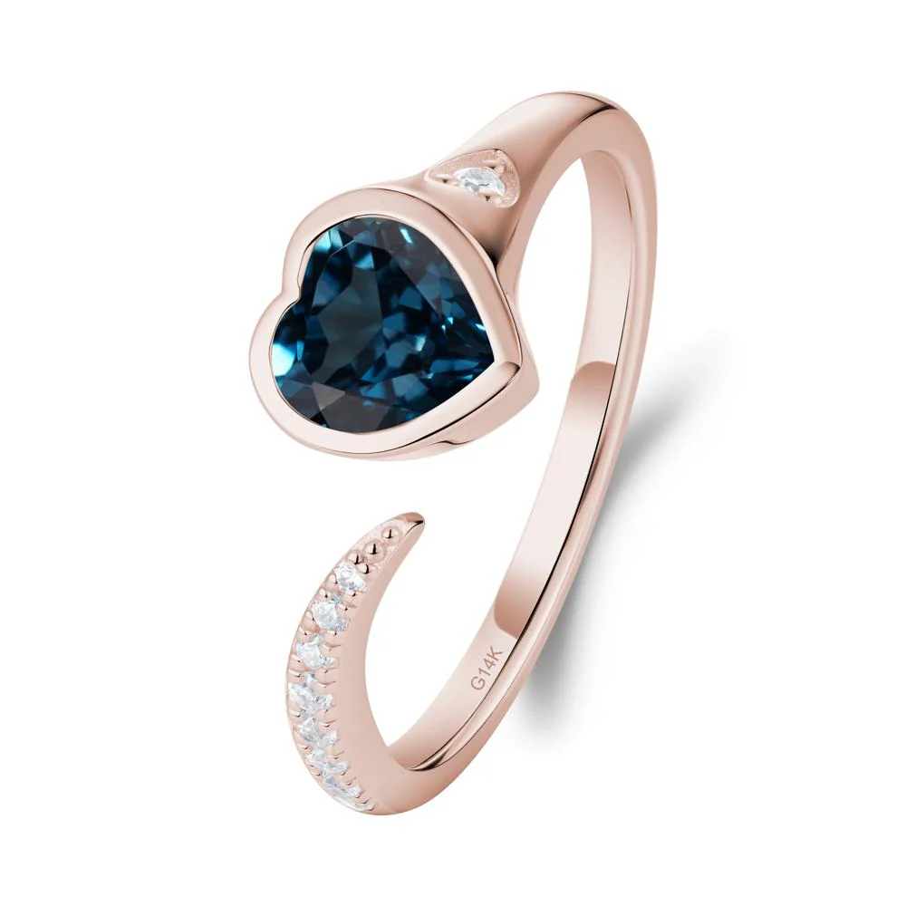 London Blue Topaz Open Engagement Ring - Image 7