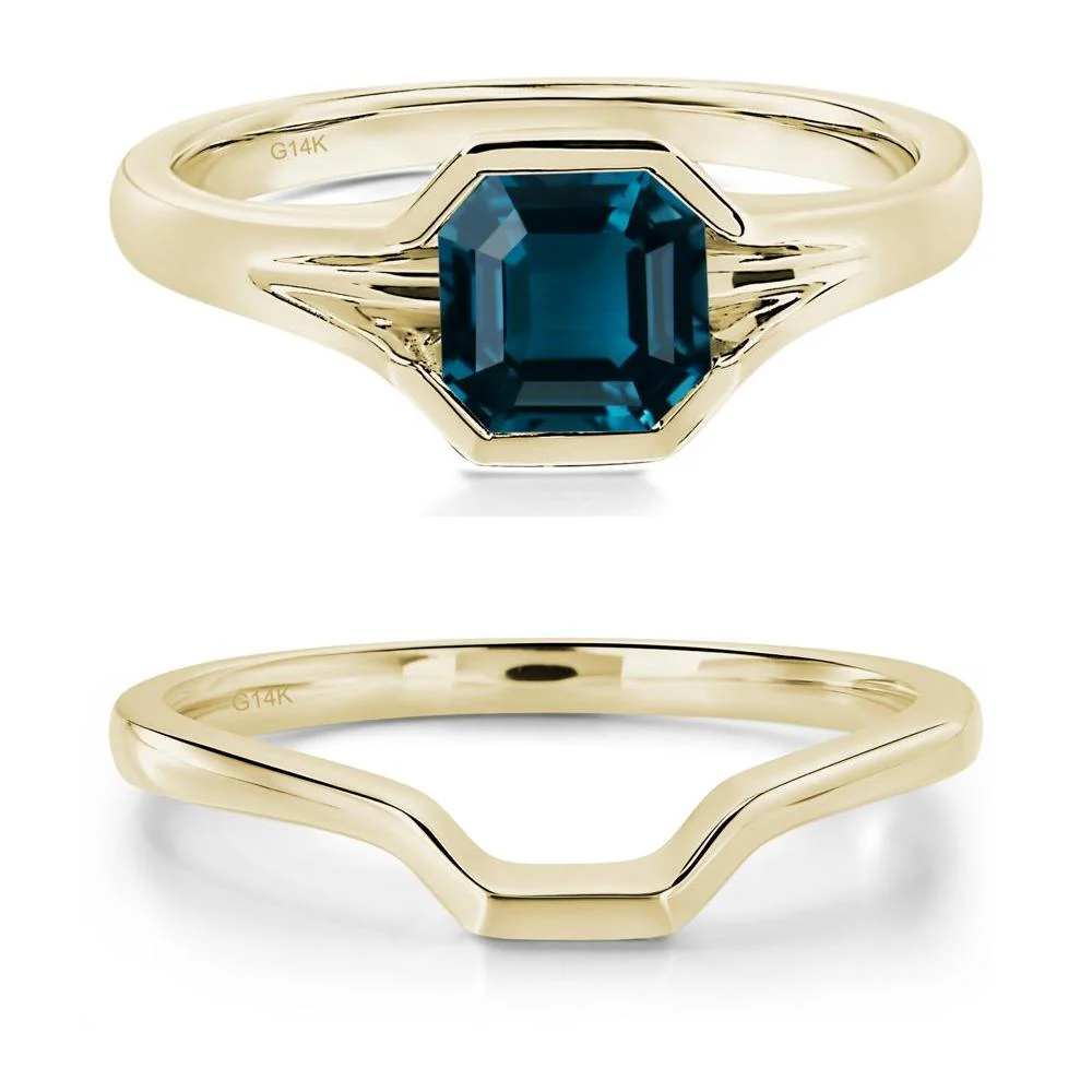 London Blue Topaz Bezel Solitaire Ring - Image 15