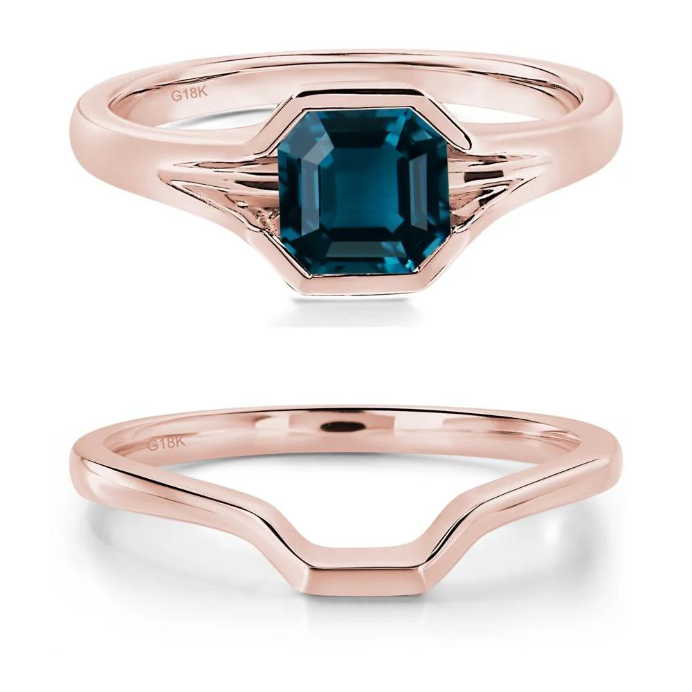 London Blue Topaz Bezel Solitaire Ring - Image 17