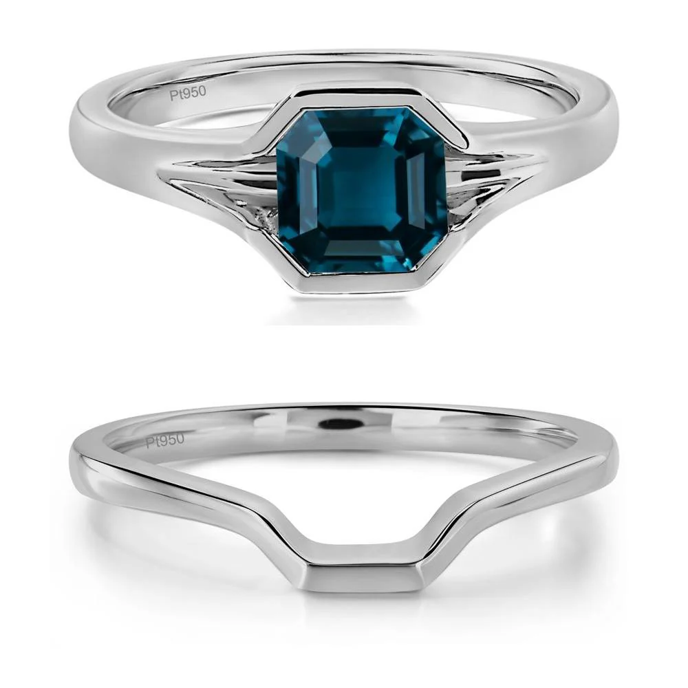 London Blue Topaz Bezel Solitaire Ring - Image 25