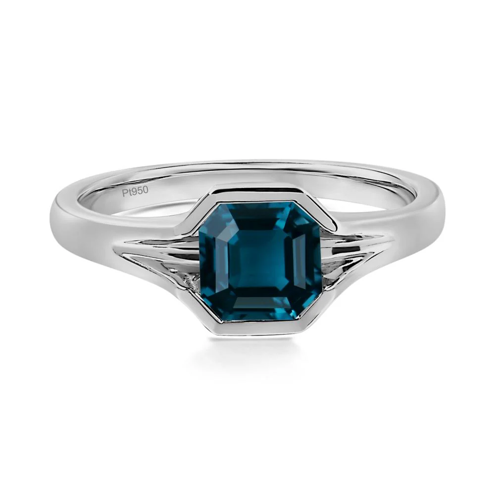 London Blue Topaz Bezel Solitaire Ring - Image 9