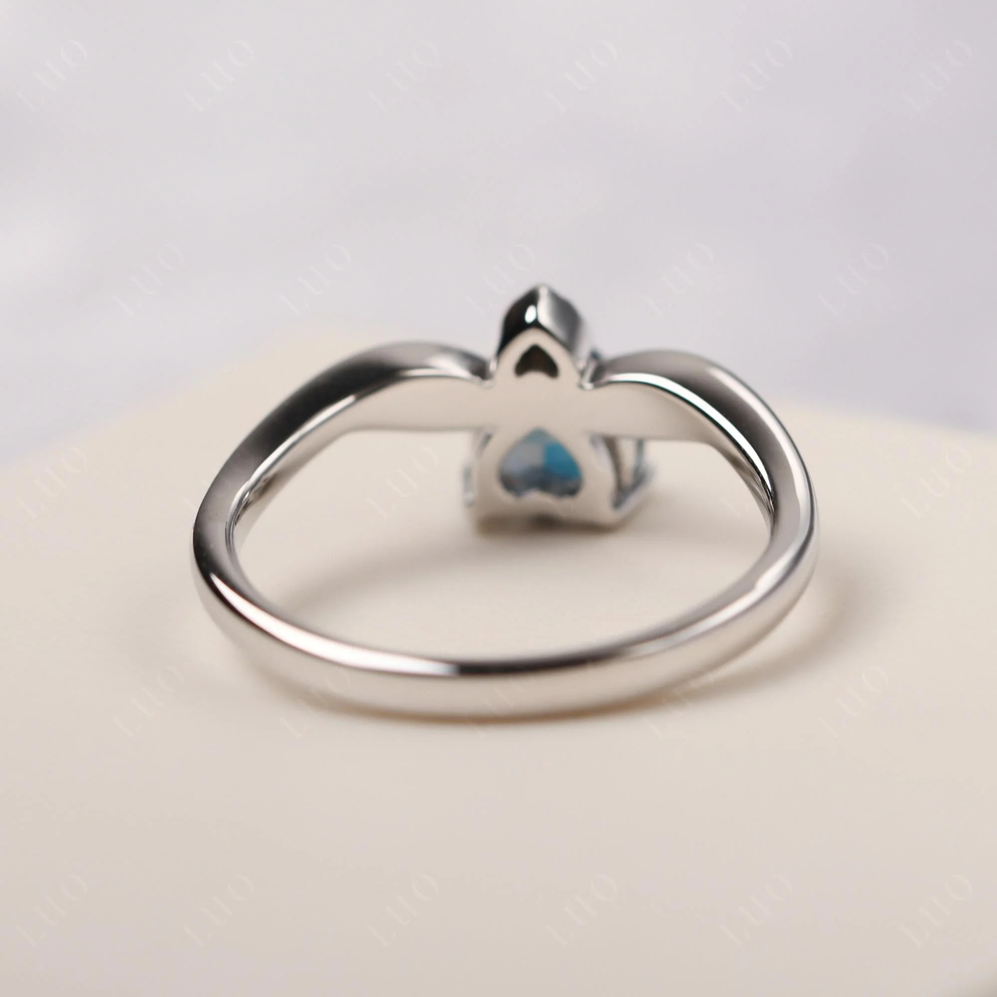 Dainty Twisted London Blue Topaz Engagement Ring - Image 12