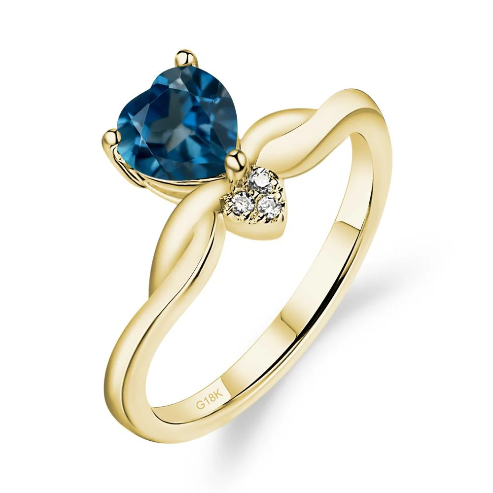 Dainty Twisted London Blue Topaz Engagement Ring - Image 8
