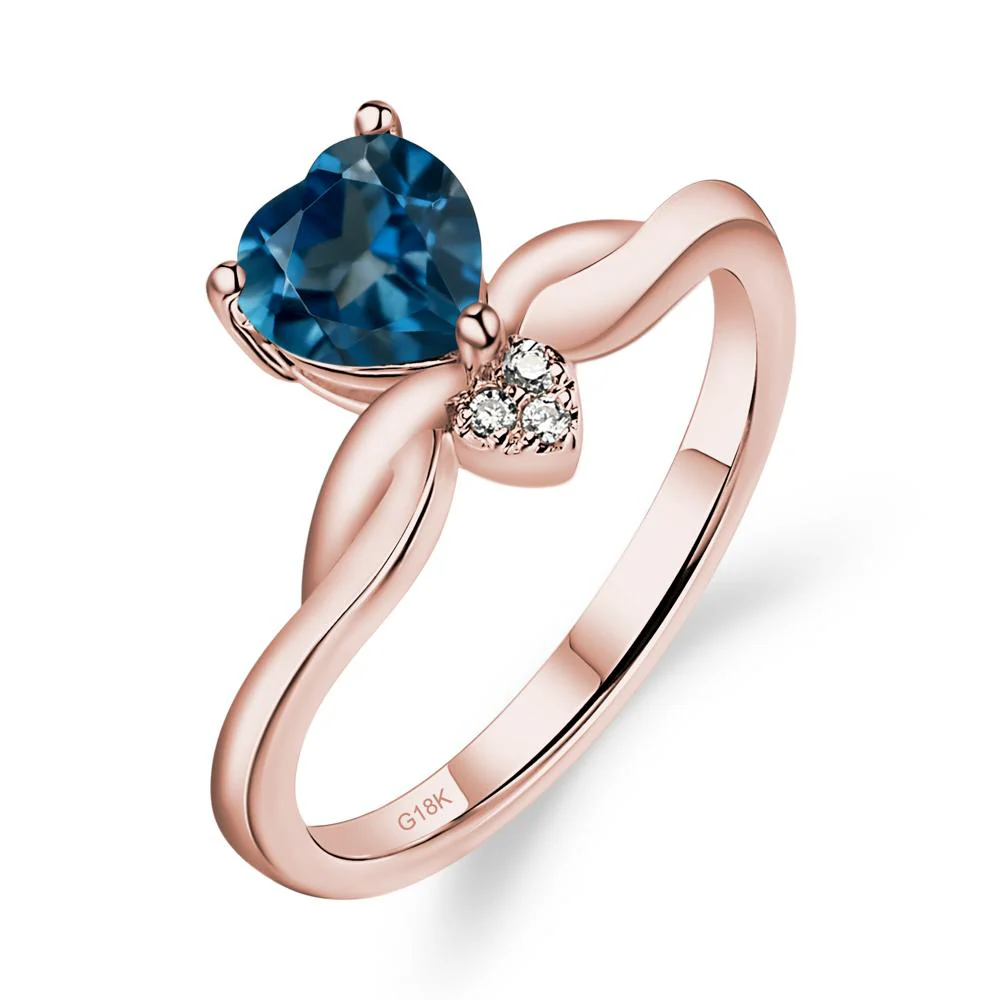 Dainty Twisted London Blue Topaz Engagement Ring - Image 9