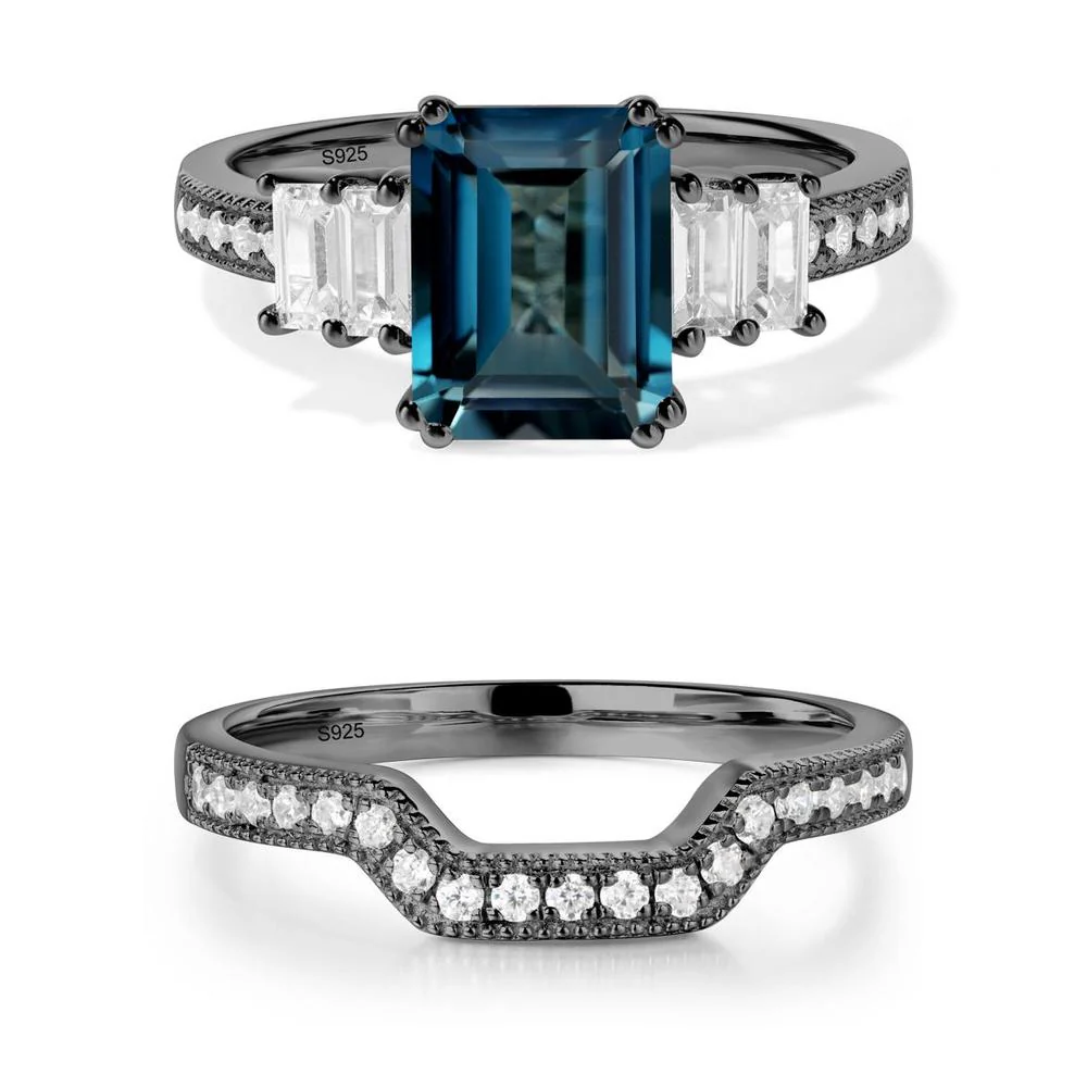 London Blue Topaz Double Prong Engagement Ring - Image 15
