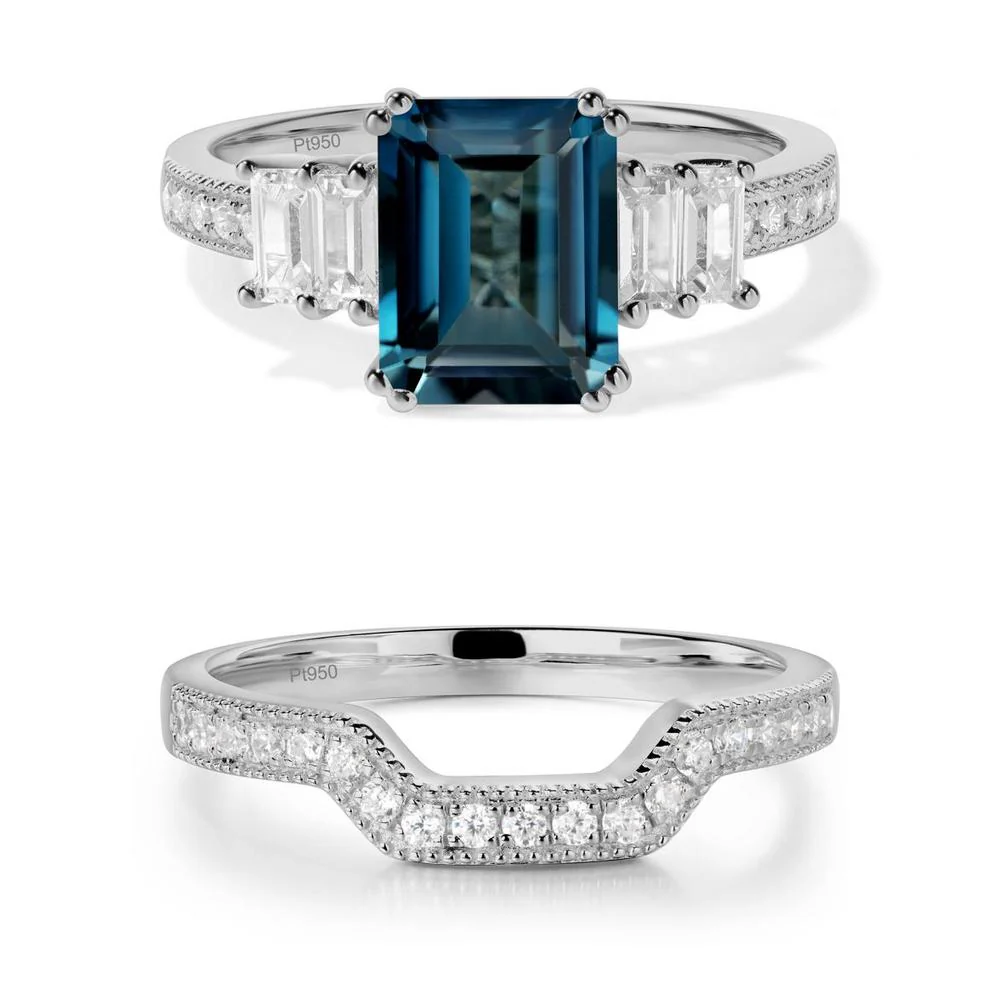 London Blue Topaz Double Prong Engagement Ring - Image 19