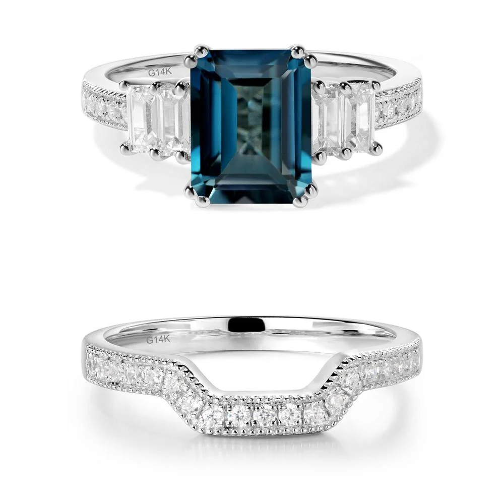 London Blue Topaz Double Prong Engagement Ring - Image 25