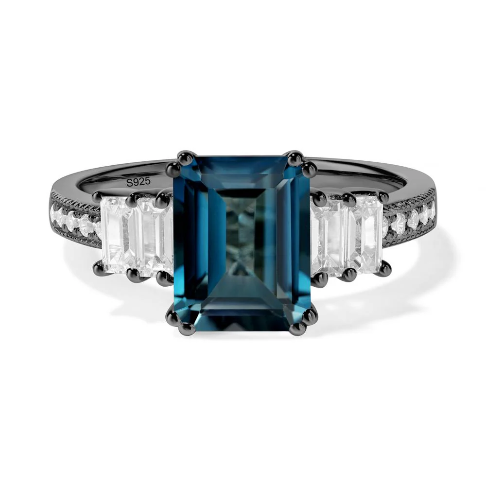 London Blue Topaz Double Prong Engagement Ring - Image 3