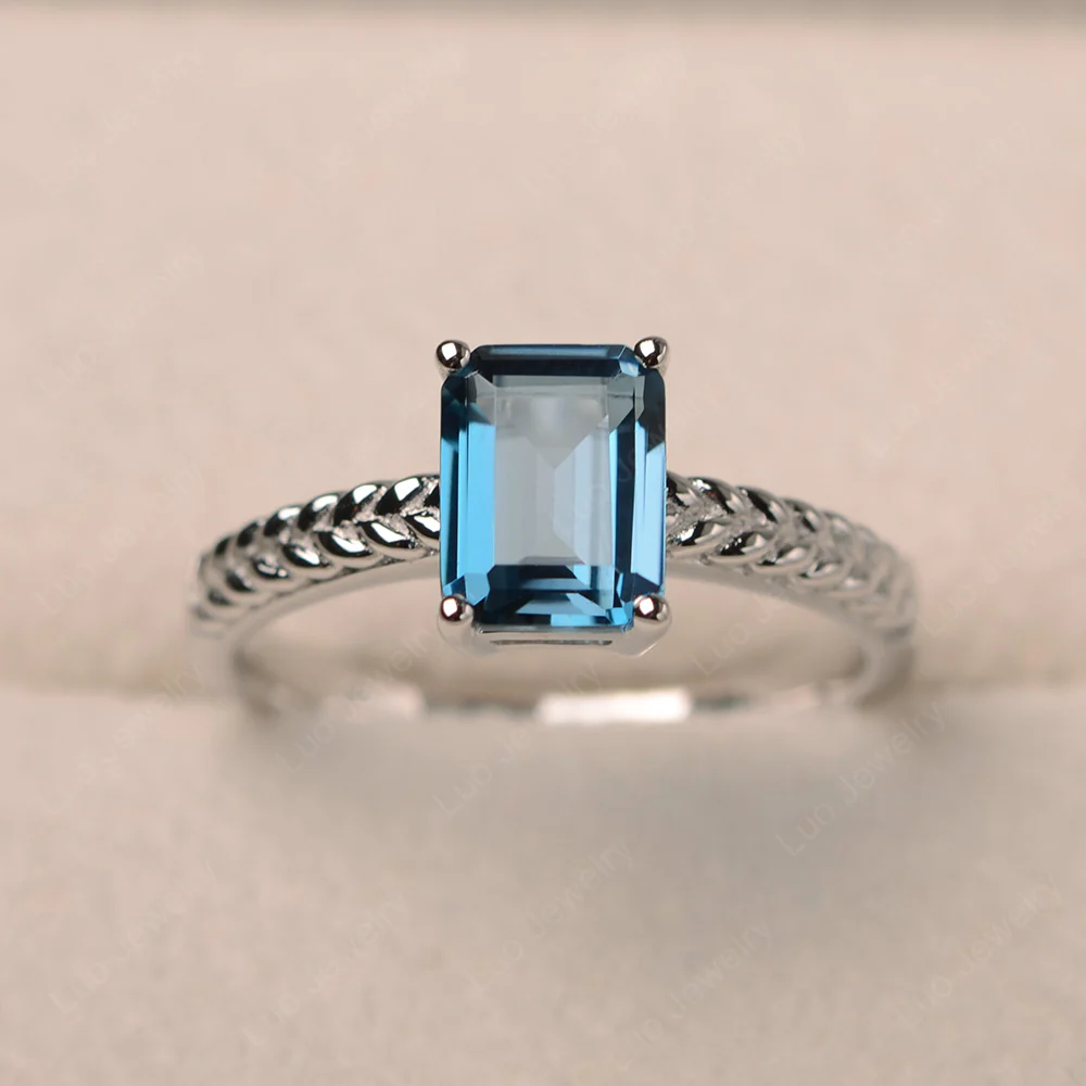 London Blue Topaz Woven Engagement Ring